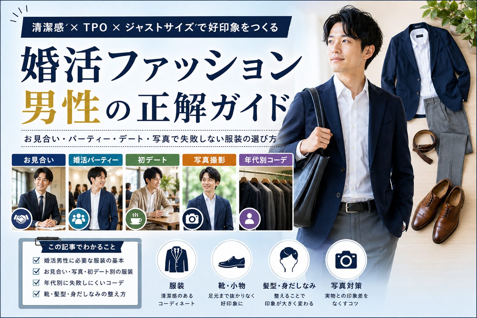 婚活ファッション男性の正解ガイド｜お見合い服装と写真準備の基本