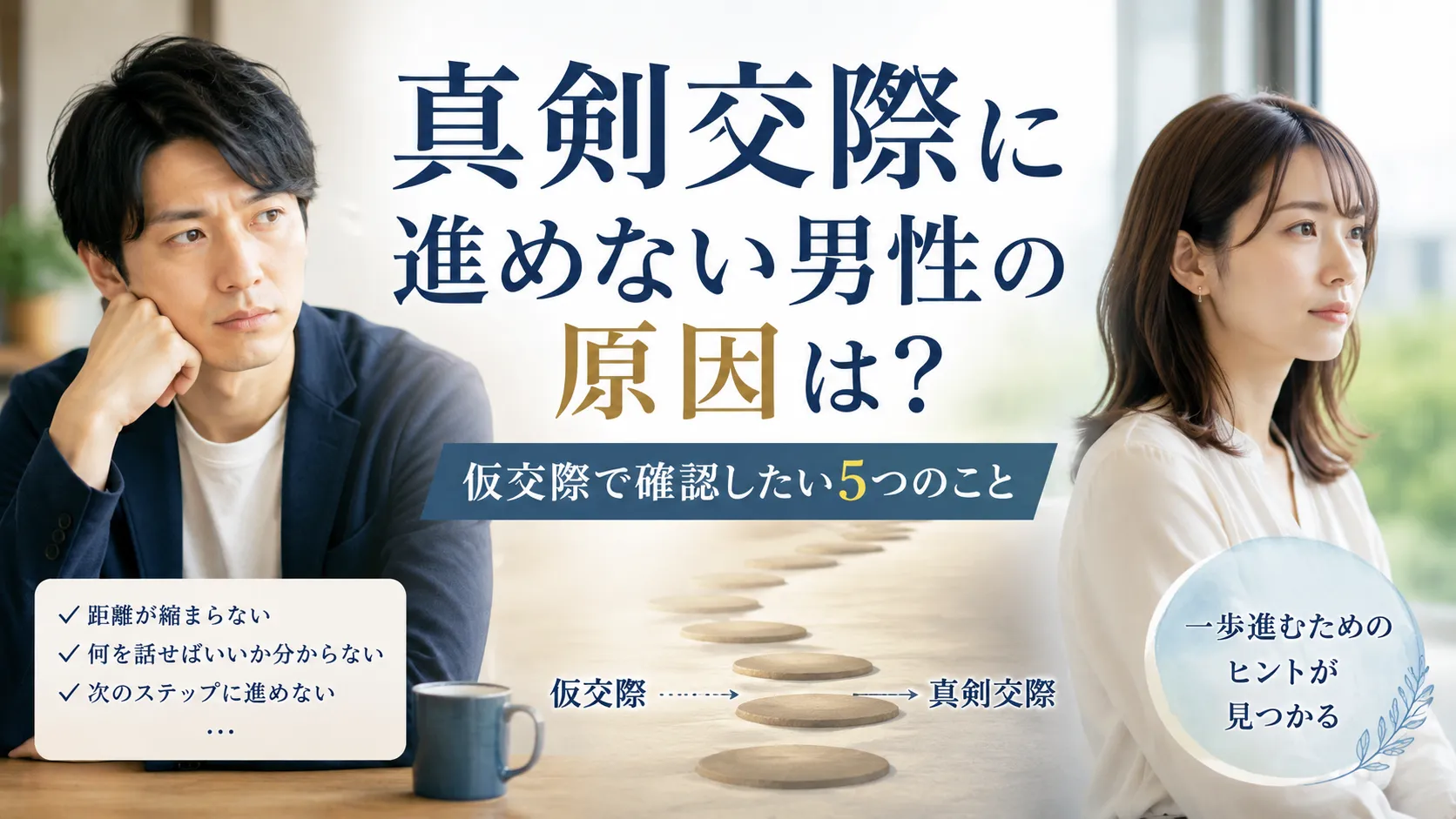 真剣交際に進めない男性の原因は？仮交際で確認したい5つのこと