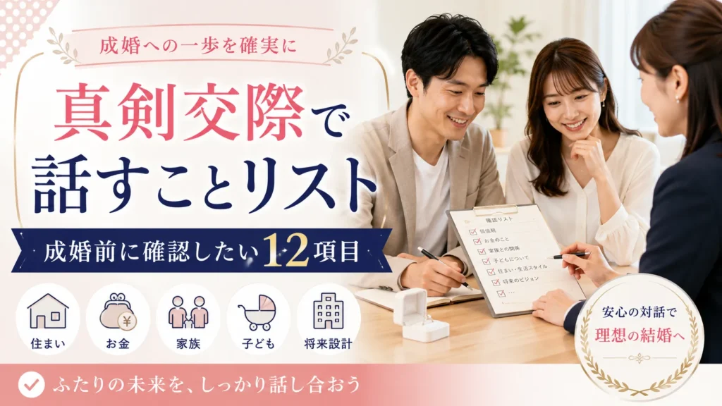 真剣交際で話すことリスト12選｜確認事項・順番・NG例をカウンセラーが解説