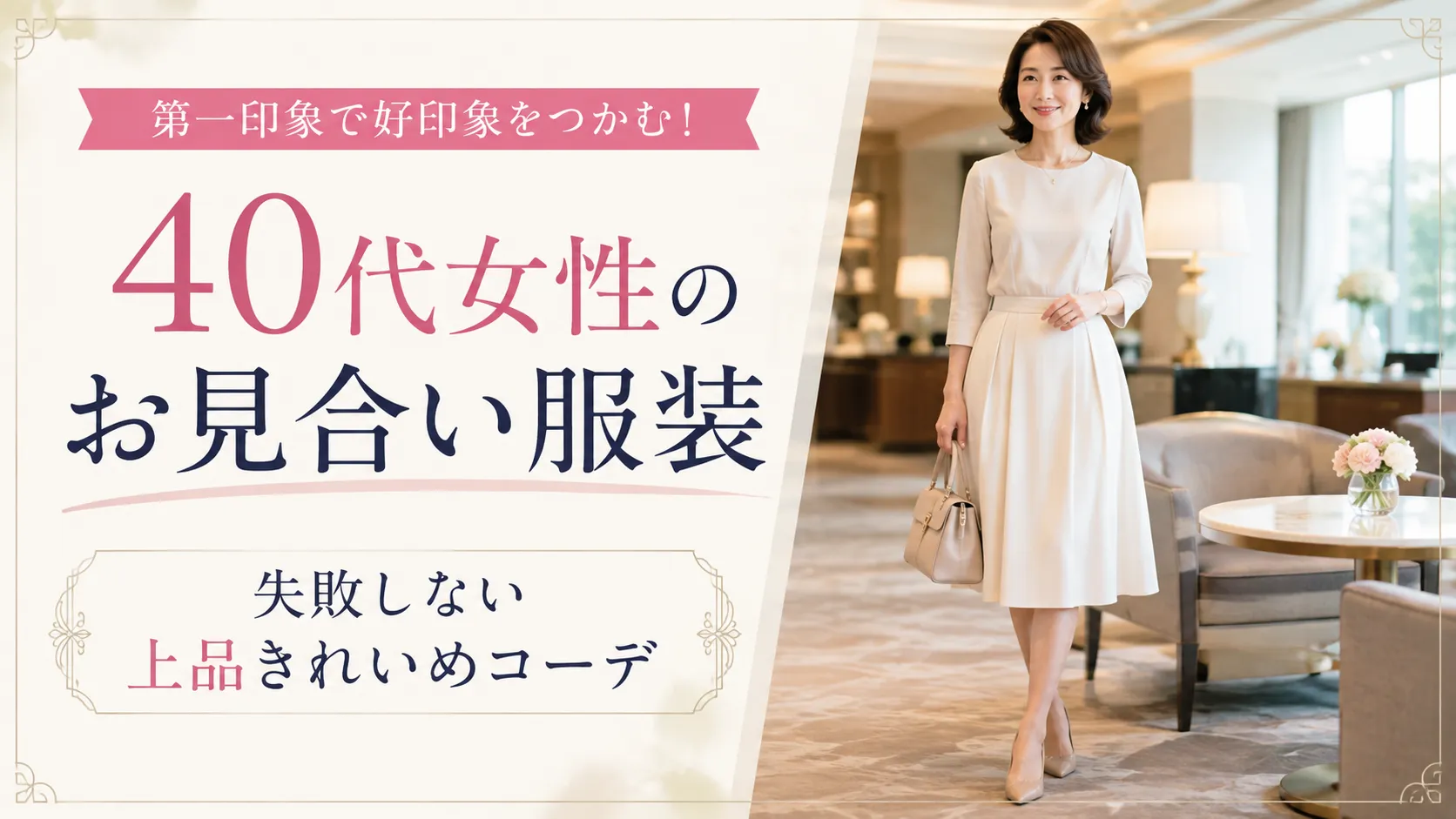 40代女性のお見合い服装は何を着る？ワンピース・パンツ・色・季節別の選び方