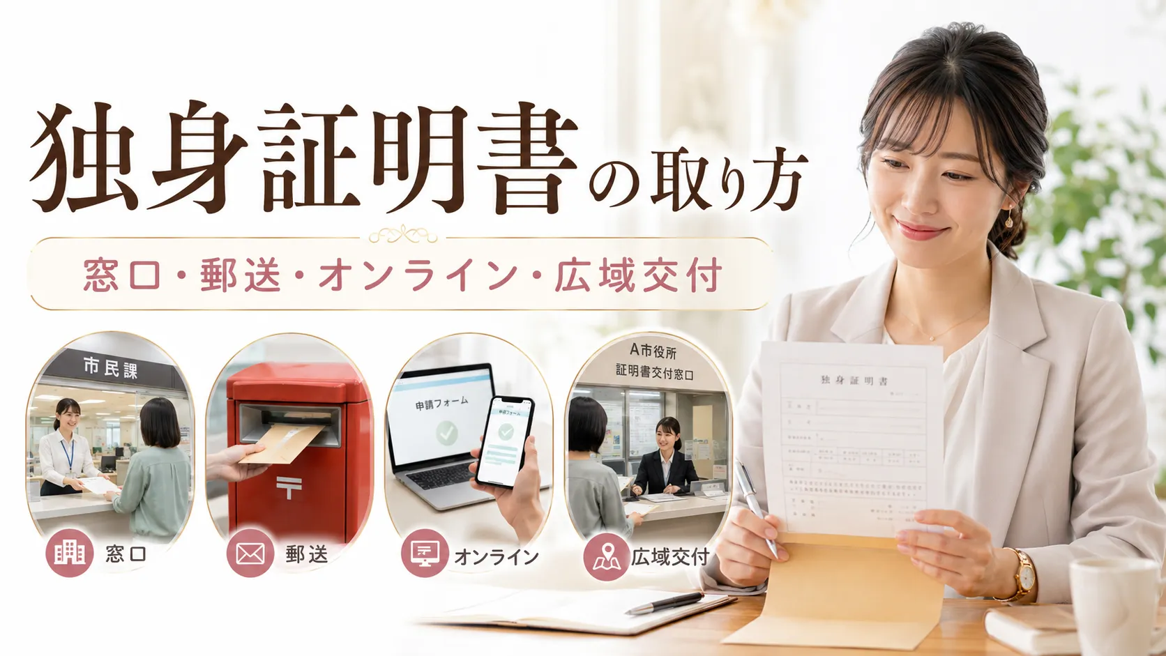 独身証明書はどこで取る？窓口・郵送・オンライン・広域交付の取得方法