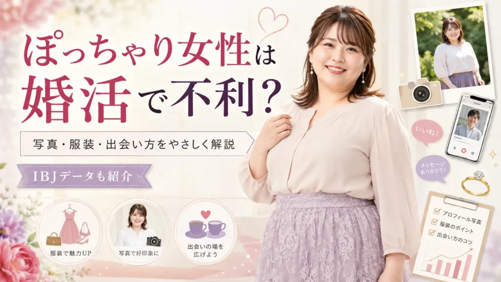 ぽっちゃり女性は婚活で不利？IBJ成婚データと写真・服装の整え方