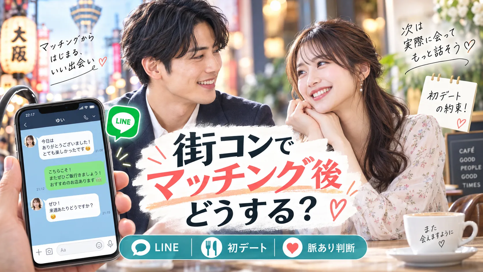 街コンでマッチング後はどうする？LINE例文・初デートの誘い方・返信がない時の見方