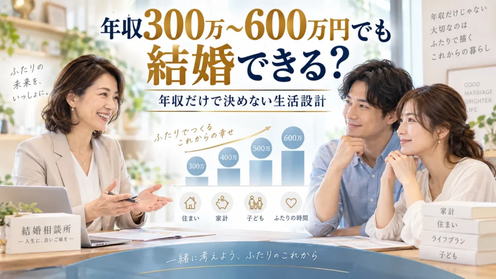 年収300万〜600万円で結婚できる？年収だけで決めない生活設計の考え方