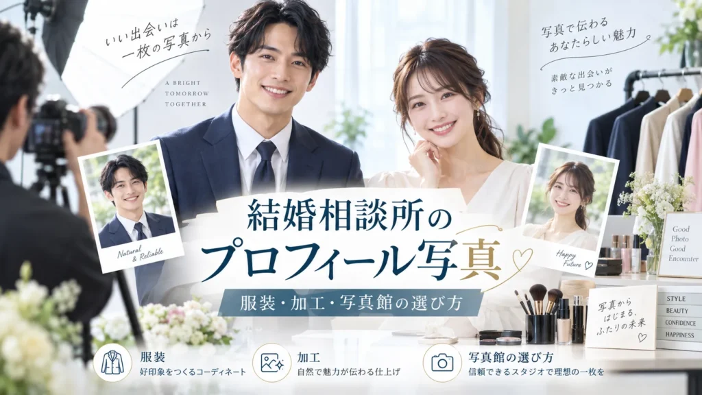 結婚相談所のプロフィール写真はどう撮る？服装・加工・写真館の選び方