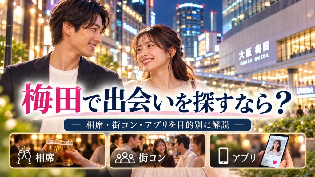 梅田で出会いを探すならどこ？一人でも選びやすい出会い方を目的別に解説