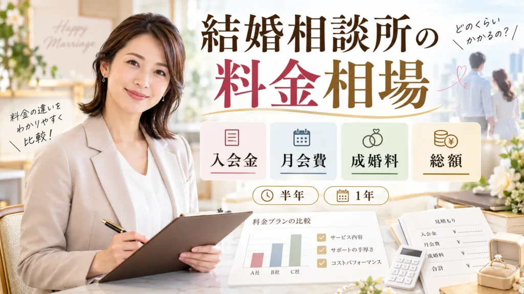 結婚相談所の料金相場はいくら？半年・1年の総額と内訳