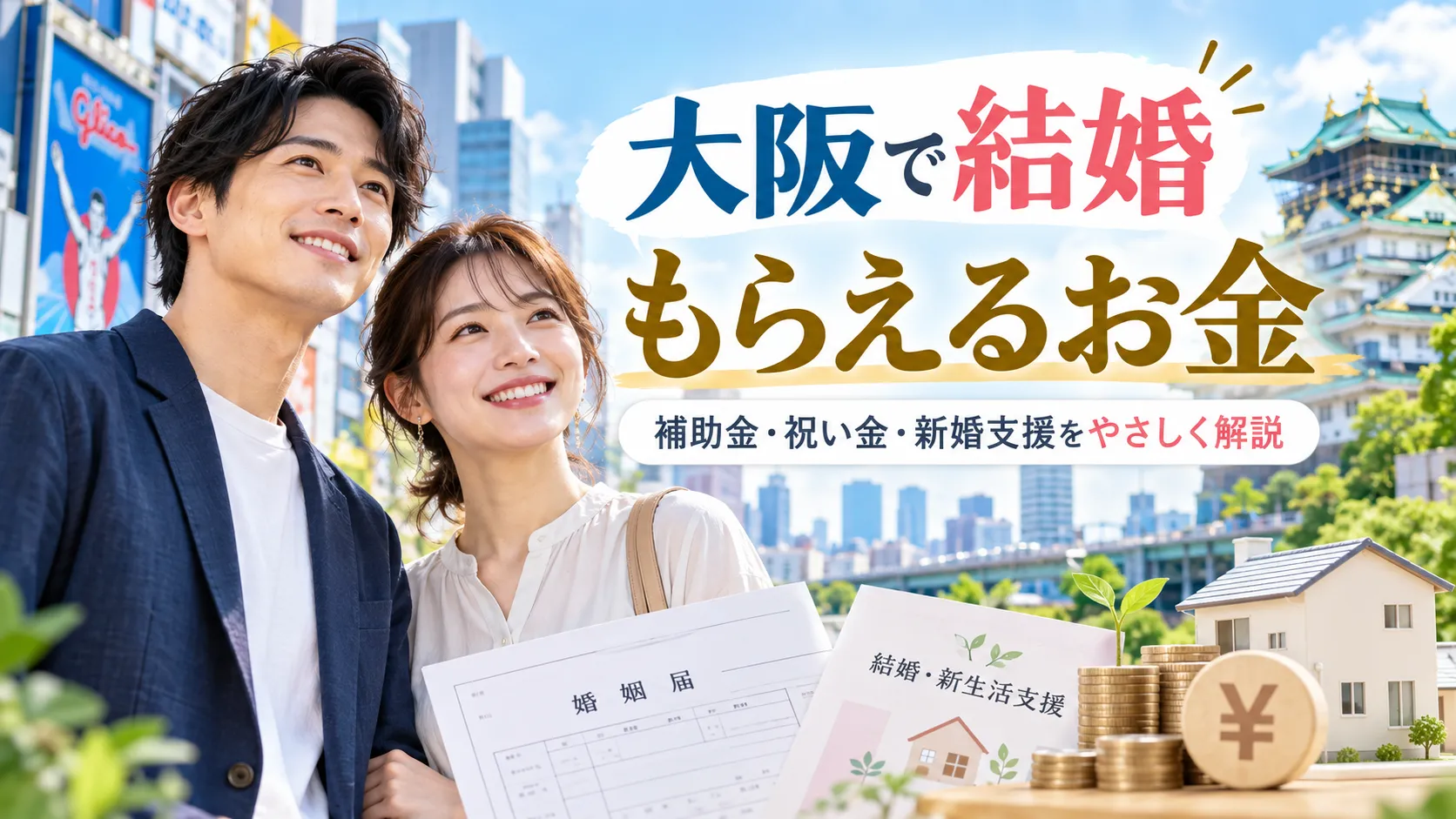 大阪で結婚するともらえるお金は？新婚補助金・対象市町村と申請方法