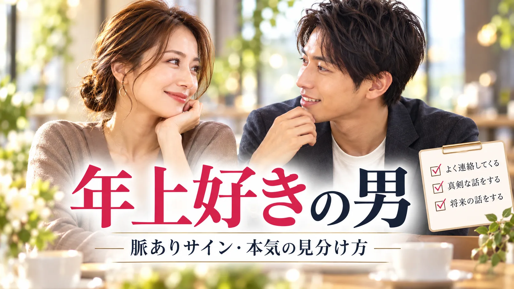 年上好きの男はどんな心理？脈ありサインと本気・遊びの見分け方
