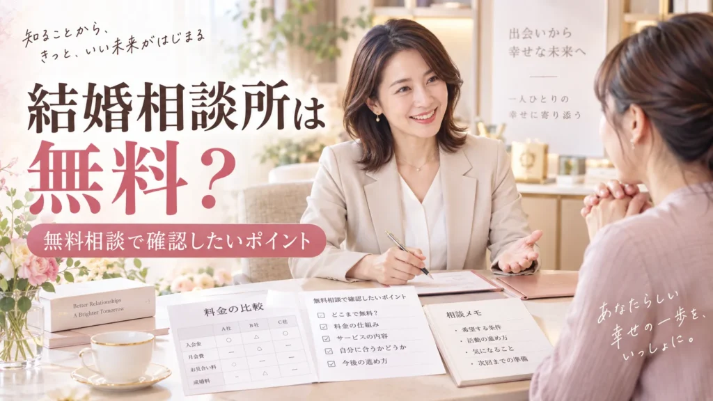 結婚相談所は無料でどこまでできる？無料相談・無料体験と入会後の費用を解説