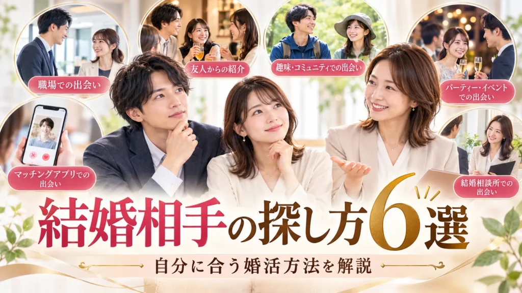 結婚相手探し方で迷う人へ｜自分に合う婚活方法を徹底解説
