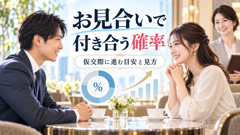 お見合いで付き合う確率は何％？結婚相談所の交際率と成功のコツを徹底解説