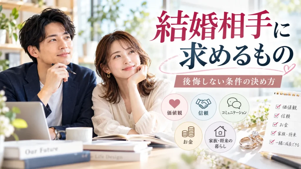結婚相手に求めるものは？2025年最新調査と後悔しない条件の決め方