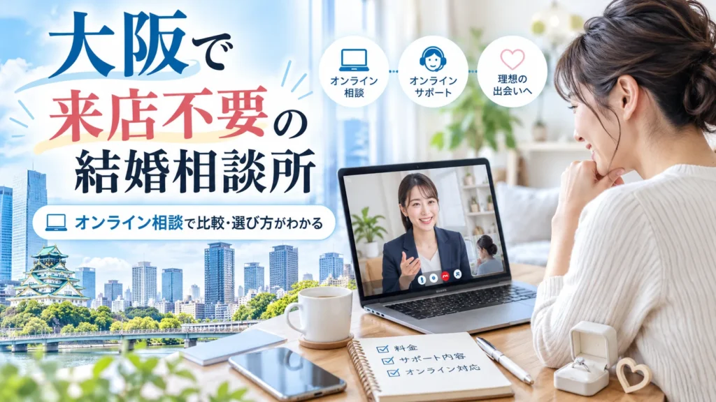 大阪で来店不要の結婚相談所を選ぶには？オンライン対応範囲と比較ポイント