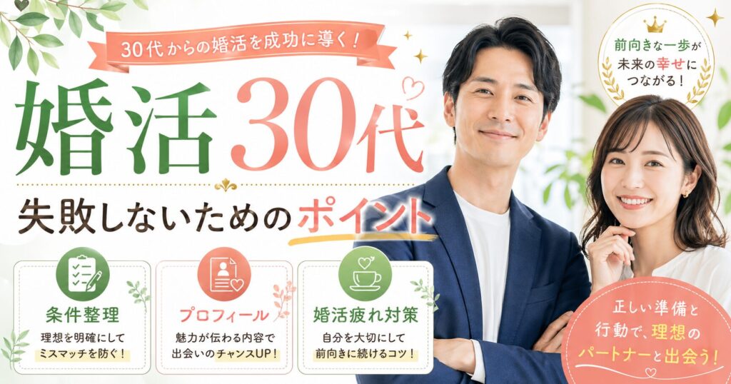 30代の婚活は手遅れ？まず知っておきたい現実