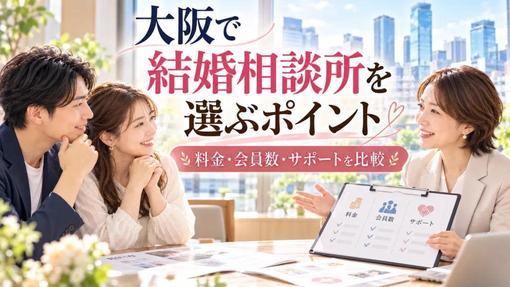 大阪で結婚相談所を選ぶポイント7選｜料金・会員数より大切な比較基準