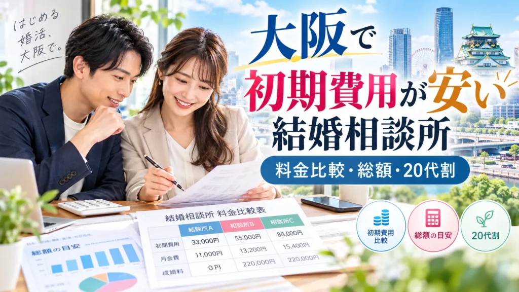 大阪で初期費用が安い結婚相談所を比較｜入会金・総額・割引も解説