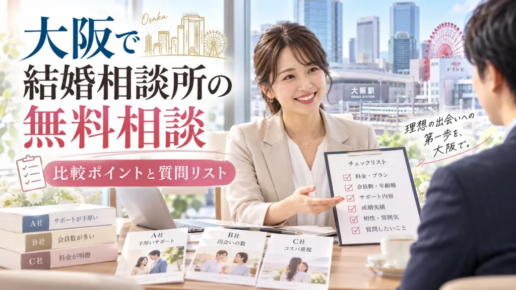 大阪で結婚相談所の無料相談を受けるなら？比較ポイントと質問リスト