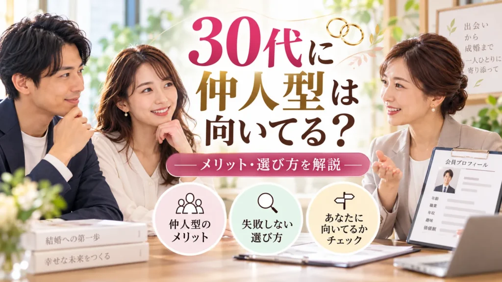 30代に仲人型結婚相談所は向いている？メリット・料金・選び方を仲人が解説