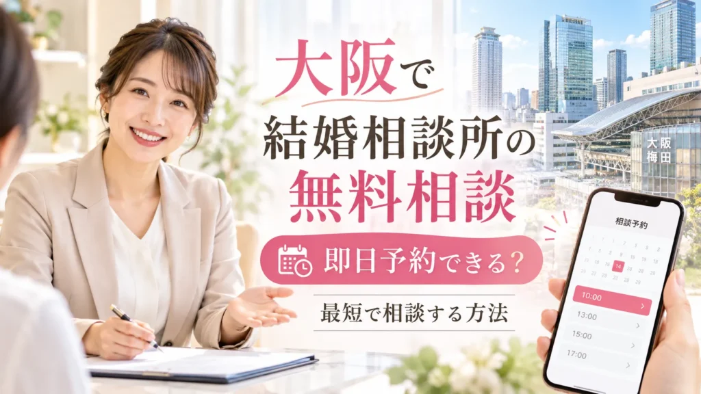 大阪の結婚相談所は無料相談を当日予約できる？最短で相談する方法を解説