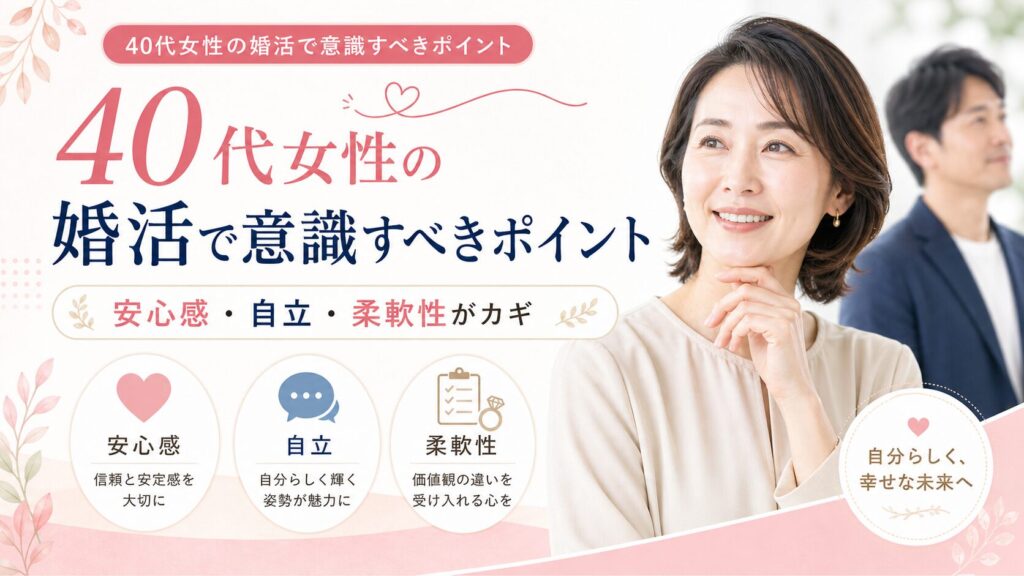 40代女性の婚活で意識すべきポイント