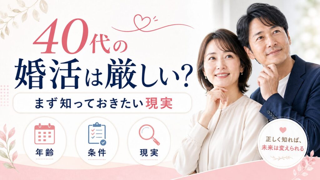 40代の婚活は厳しい？まず知っておきたい現実