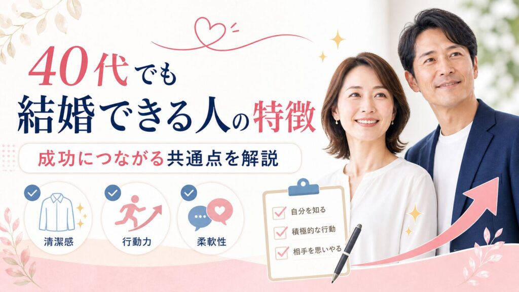 40代でも婚活で結婚できる人の特徴