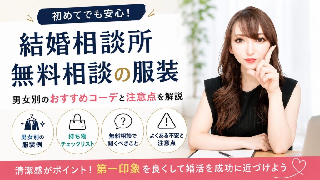 結婚相談所の無料相談の服装は？男女別の正解とNG例を初心者向けに解説