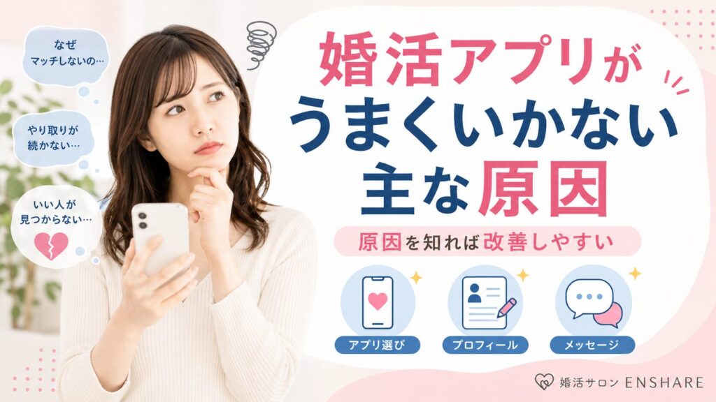 婚活アプリがうまくいかない主な原因