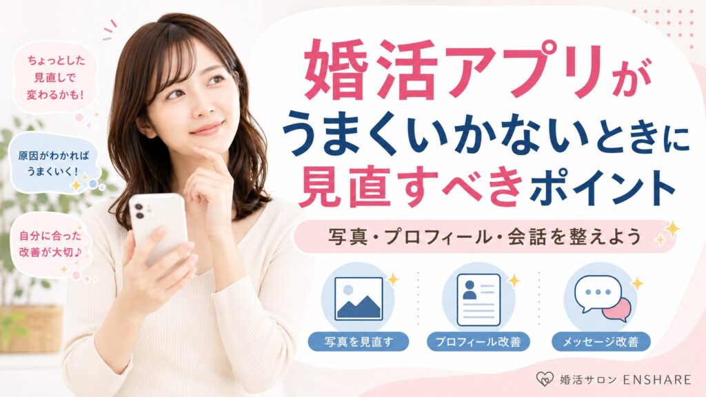 婚活アプリがうまくいかないときに見直すべきポイント