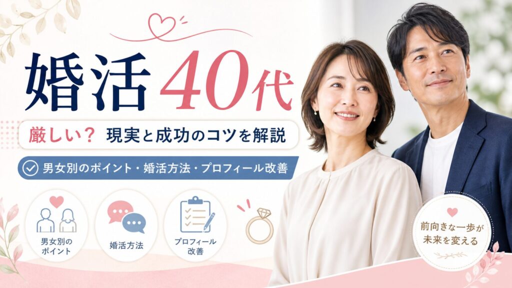 40代婚活で後悔しない婚活方法と条件設定のコツを専門家がやさしく解説