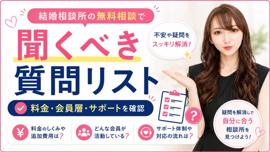 結婚相談所の無料相談で必ず聞くべき質問リスト