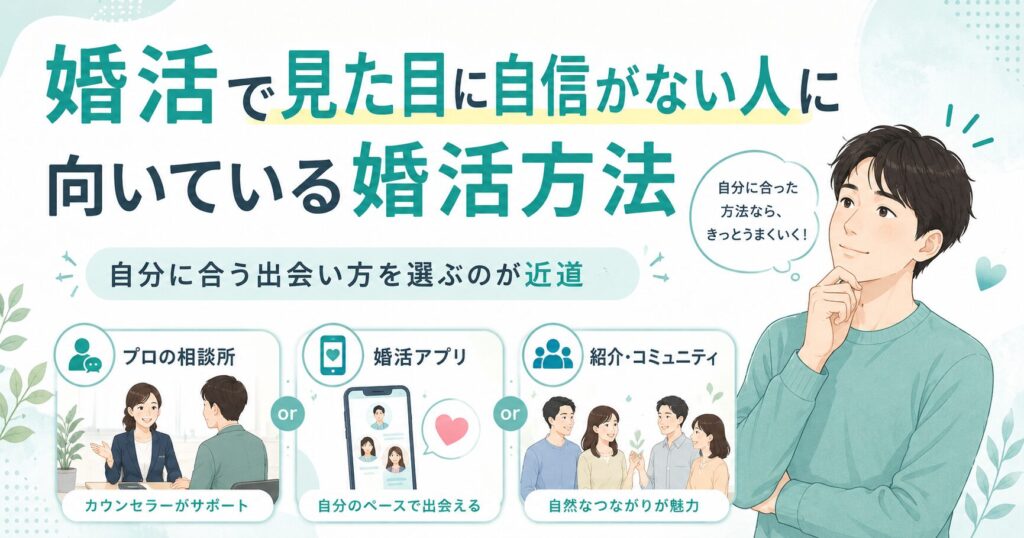 婚活で見た目に自信がない人に向いている婚活方法