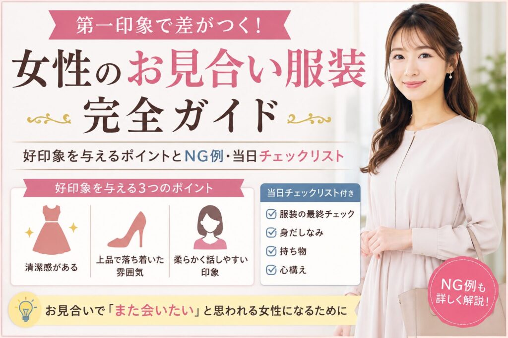 お見合いの服装は女性なら何が正解？年代別・季節別の好印象コーデを解説