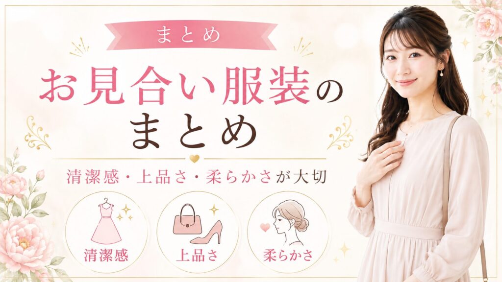 まとめ｜お見合いの服装は「清潔感・上品さ・柔らかさ」が大切