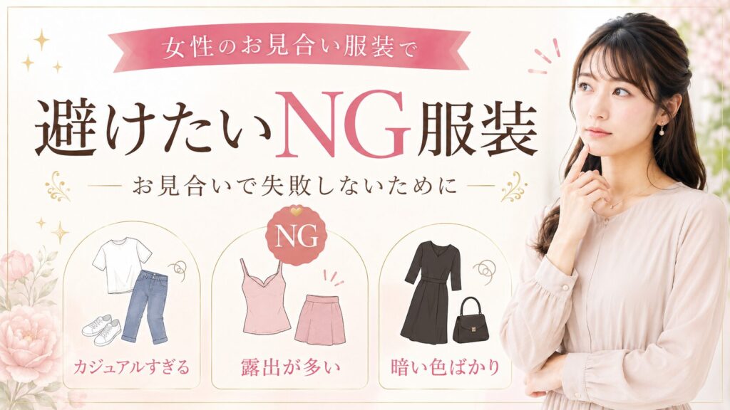 女性のお見合い服装で避けたいNG例