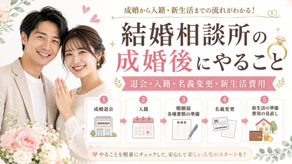 結婚相談所の成婚後は何をする？手続きと費用をわかりやすく解説