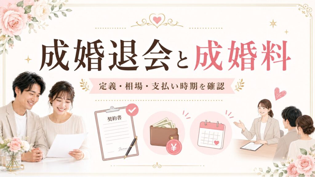 成婚退会と成婚料の基本