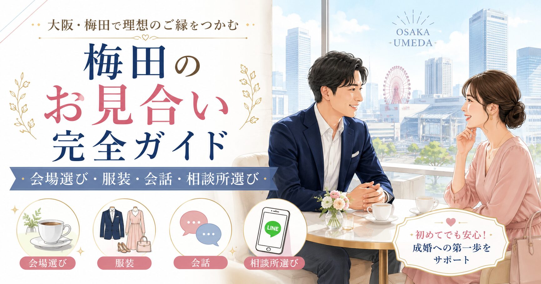梅田のお見合い完全ガイド｜会場・服装・相談所選びまで