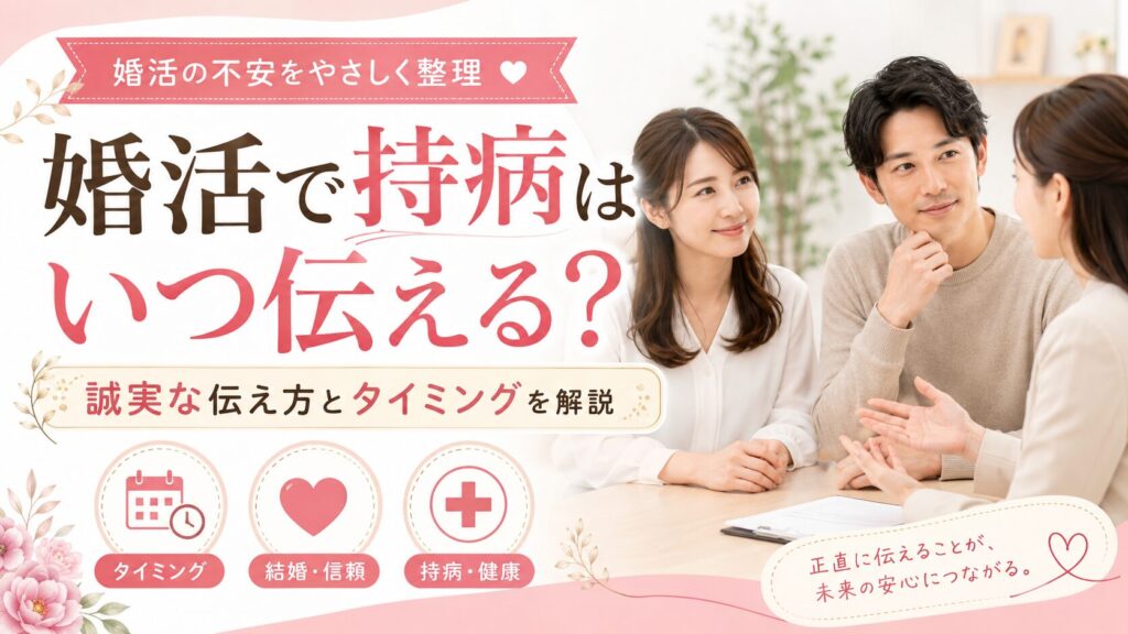 婚活で持病はいつ伝える？後悔しない伝え方と注意点まとめ
