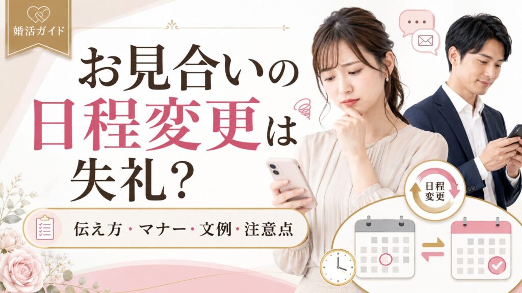 お見合いの日程変更は失礼？伝え方とキャンセル注意点