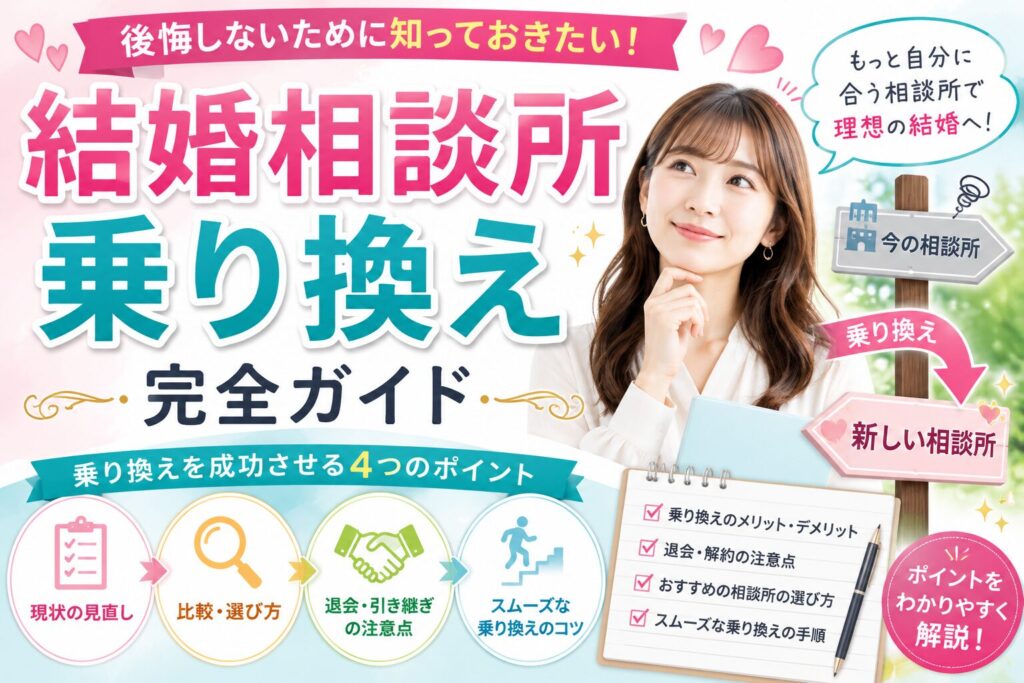 結婚相談所の乗り換え完全ガイド｜失敗しない選び方と注意点