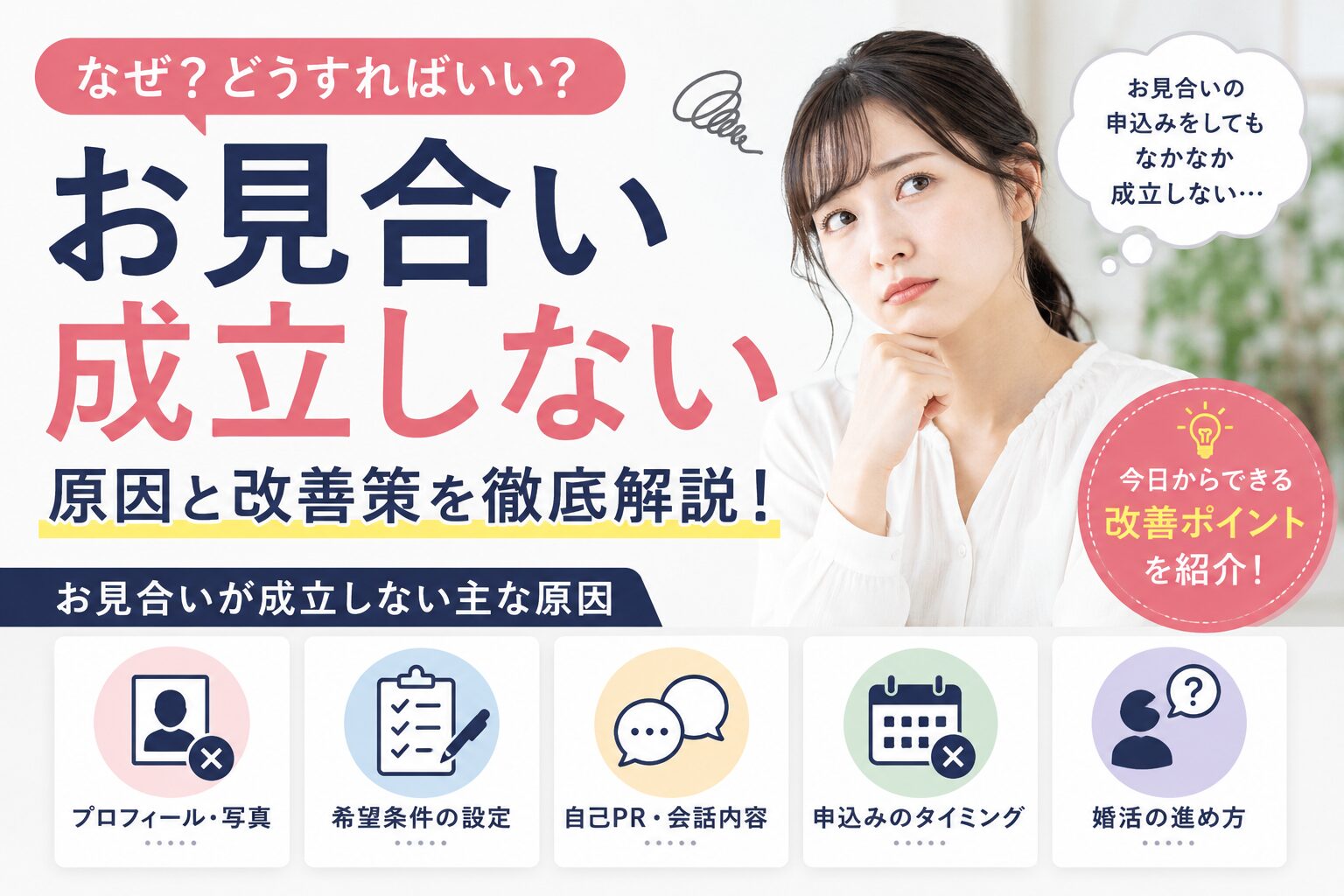 結婚相談所でお見合いが成立しない理由と改善策を徹底解説