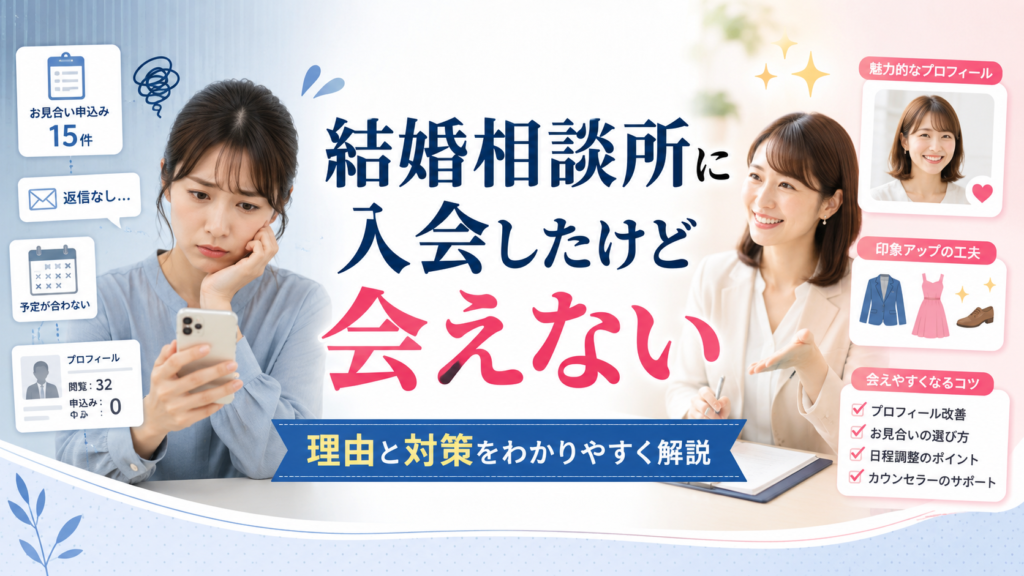 結婚相談所に入会したけど会えない理由と対策をプロが解説