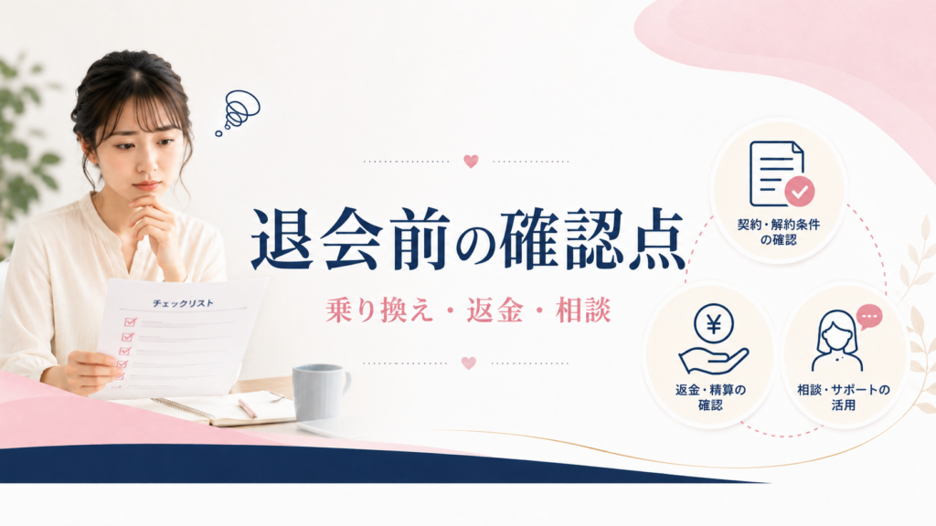 退会や乗り換えを考える前に