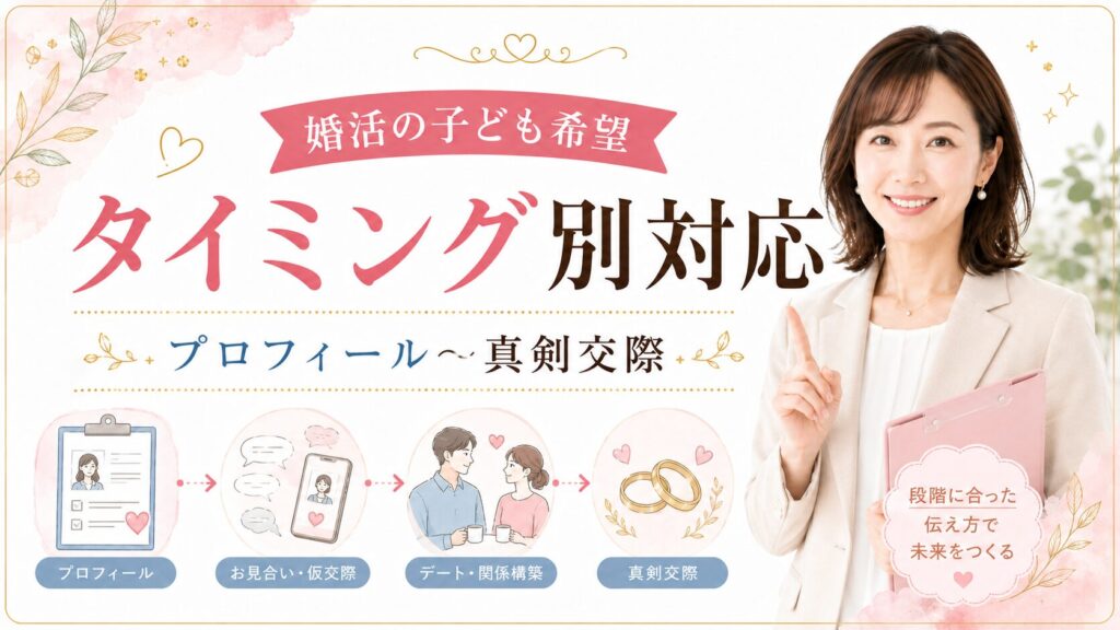 婚活の子ども希望タイミング別対応