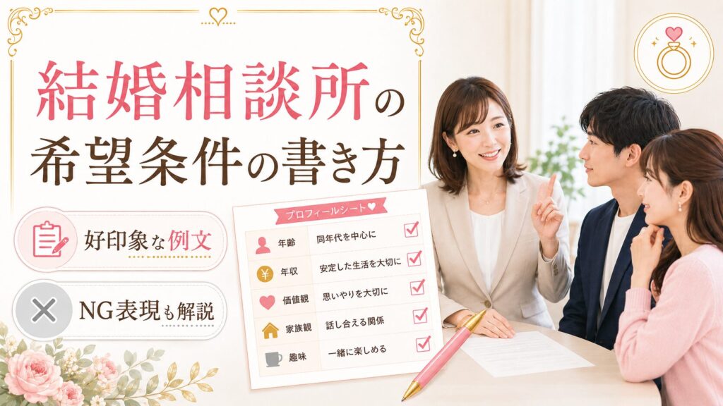 結婚相談所の希望条件の書き方