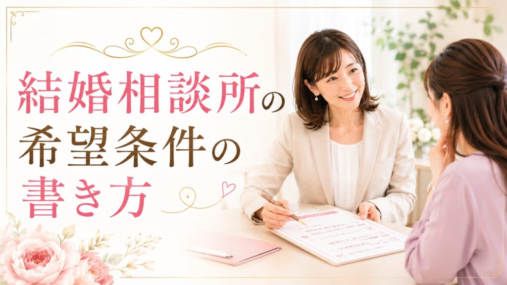 結婚相談所の希望条件の書き方｜好印象な例文とNG表現