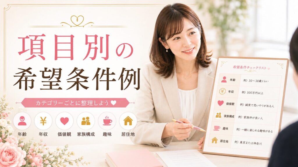 項目別の希望条件例