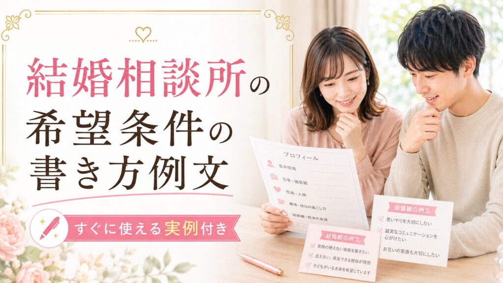 結婚相談所の希望条件の書き方例文